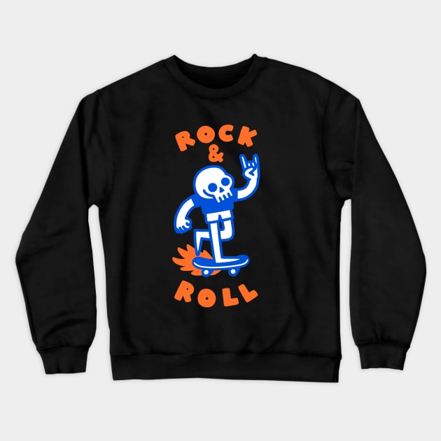 ROCK & ROLL SKULL Crewneck Sweatshirt by obinsun